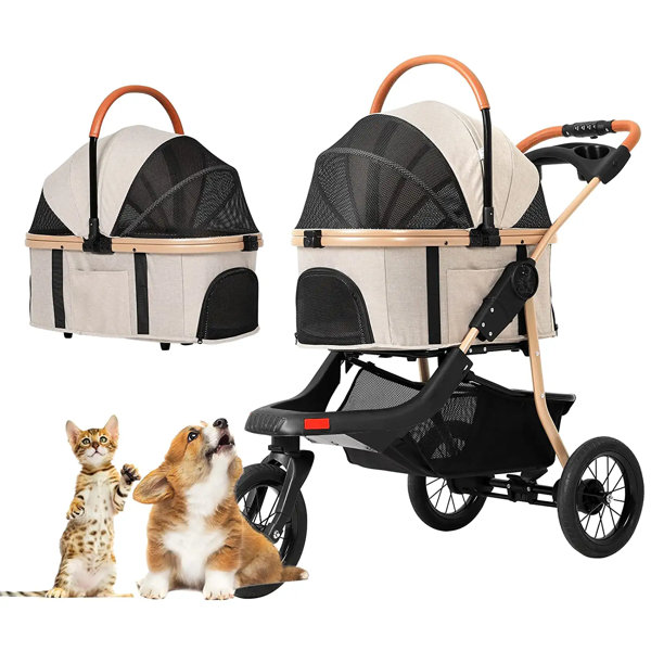 VIAGDO Pet Stroller, Premium 3in1 Large Dog Stroller For Cats/dogs